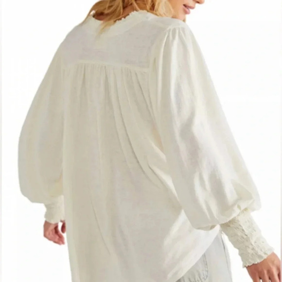 Free People We The Free Bella Top Ivory Oversized XS - Picture 2 of 14